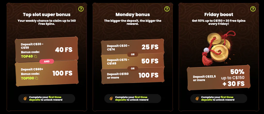 Spin Samurai Bonuses
