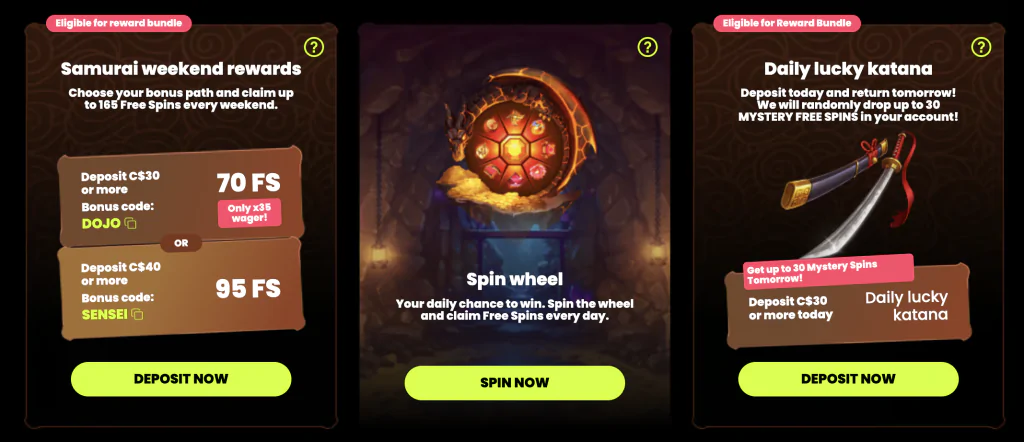 Spin Samurai Offers