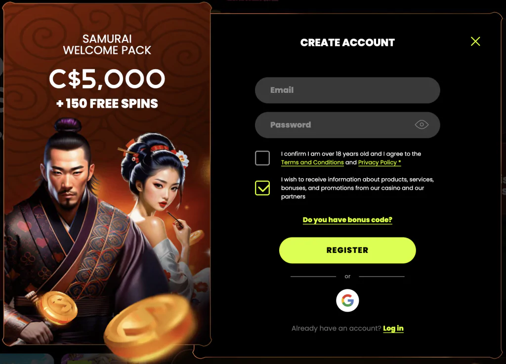 How to Register at Spin Samurai
